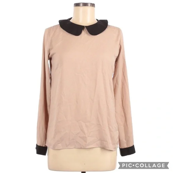 Vintage Peter Pan Collared Back Button Blouse - Picture 1 of 3